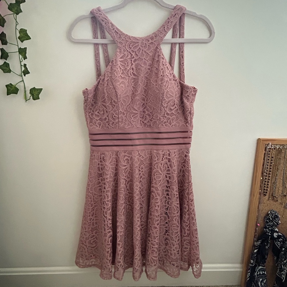 City Studios Junior’s Lace Fit & Flare Dress